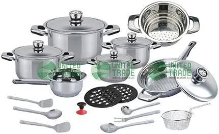 Batteria, professionale, acciaio inox, 23 Pezzi, UNITED TRADE