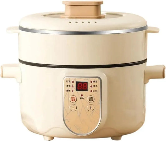 Pentola e padella, 2,5 L, rivestimento antiaderente, vapore, bianco, Color : With steamer white, Size : 2, 2.5 L