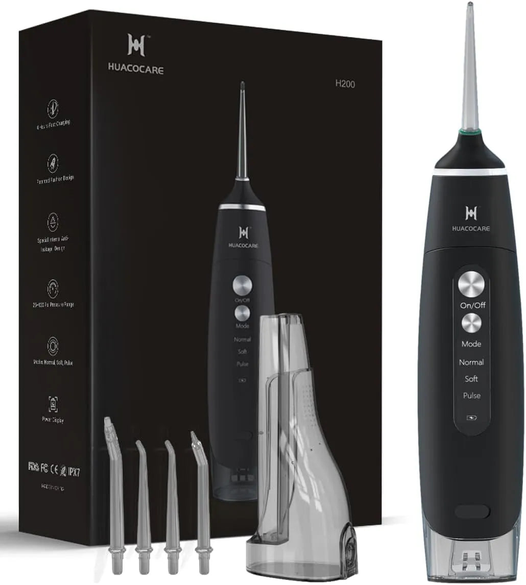 IPX7 idropulsore dentale elettrico, batteria, portatile, IP65, nero, per casa e viaggi
