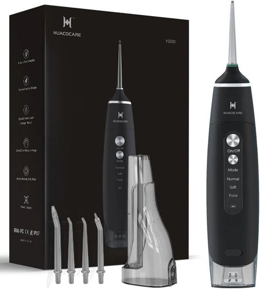 IPX7 idropulsore dentale elettrico, batteria, portatile, IP65, nero, per casa e viaggi