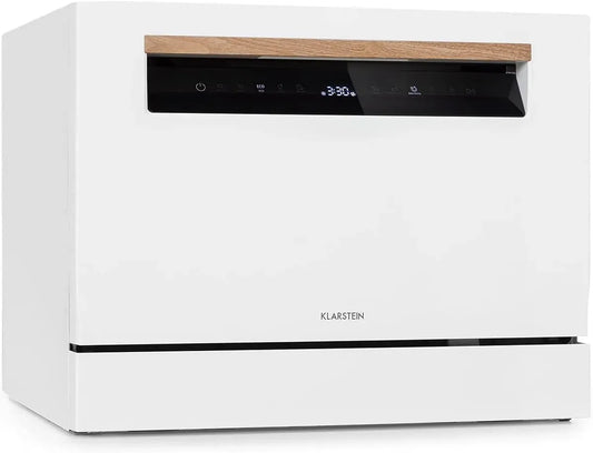Klarstein Lavastoviglie, 6,5 L, 1380 W, 7 programmi, 49 dB, libera installazione, touch, nero, 7 programmi più asciugatura extra, 6 coperti standard