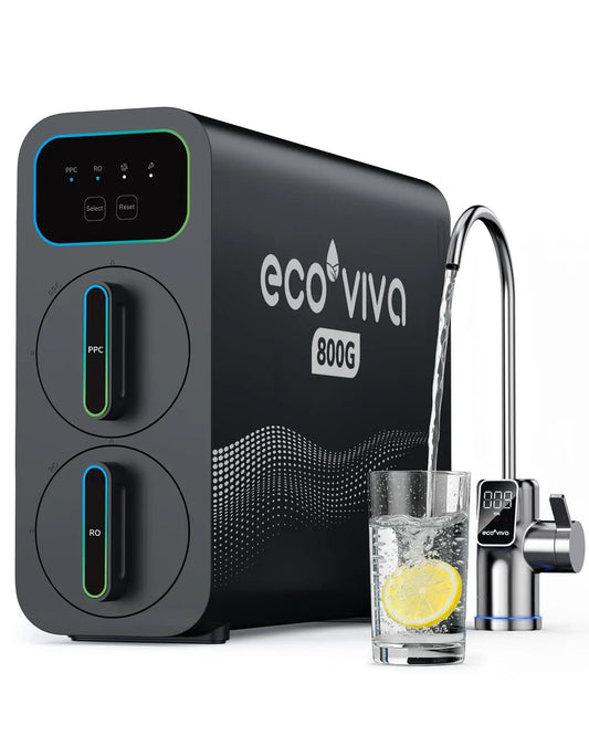 Rubinetto da cucina 800GPD, ampio serbatoio, Filtro acqua ad osmosi inversa E8, 2,5: 1 puro per drenare