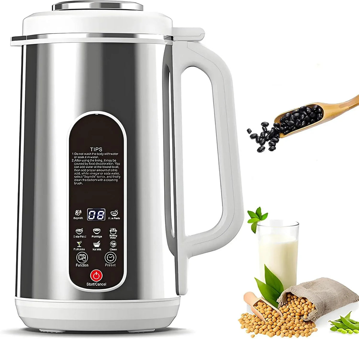 Macchina per Latte, 1,2 L, timer, mantieni caldo, acciaio inox, per Latte vegetale