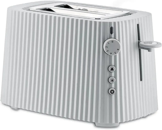 Tostapane, 850 W, Alessi MDL08, bianco, tostapane elettrico per pane, Sei Livelli di Doratura