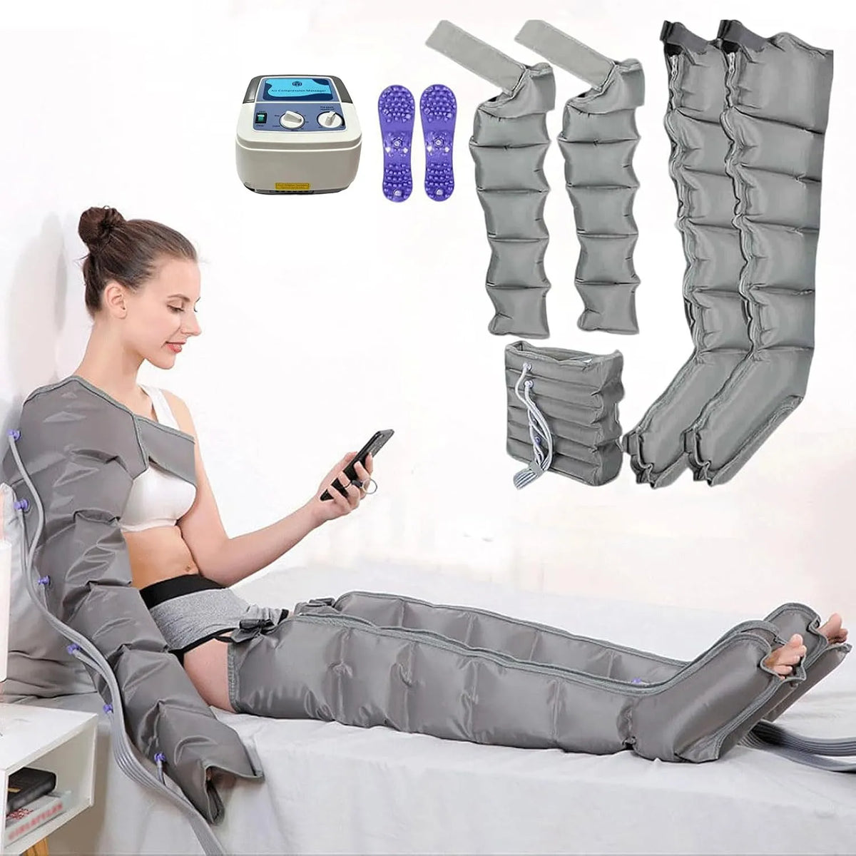 Pressoterapia, Massaggiatore, dispositivo pressoterapia per gambe, professionale, per Casa