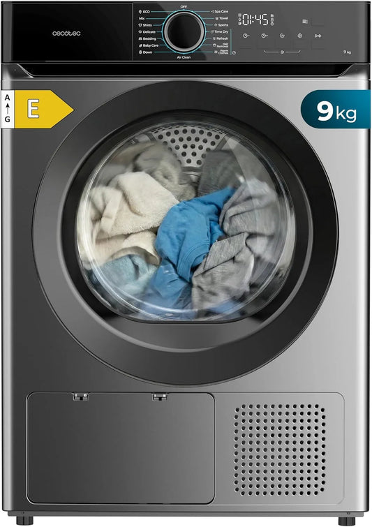 Cecotec Bolero Dresscode Dry Steel.650W Asciugatrice, 650 W, 15 programmi, 9 kg, classe energetica E, 3 livelli, 3 Livelli Asciugatura