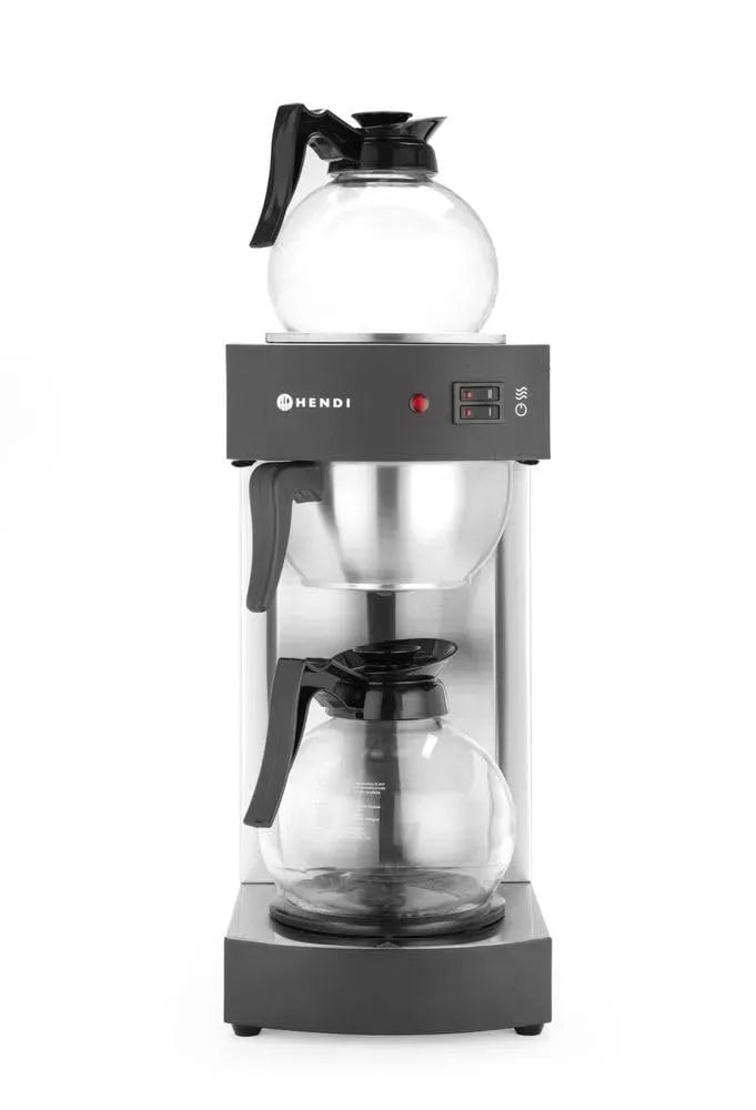 Macchina da caffè, 1,8 L, 1400 W, 230 V, HENDI, acciaio inox, 100 filtri di carta e 2 caraffe in vetro da 1,8L, 383x220x, acciaio inossidabile, 465
