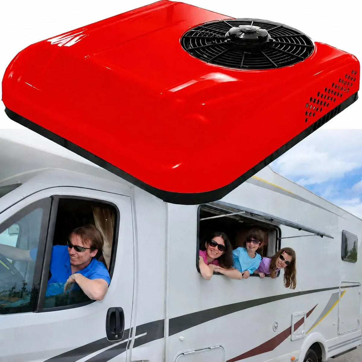 Condizionatore, 12 V, Condizionatore 12V/24V Red24V, rosso