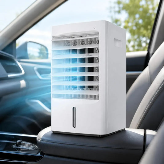 Condizionatore, 4 L, 12 V, Raffrescatore 12v/24v, portatile, timer, 3 velocità, ampio serbatoio, d'Aria Portatile