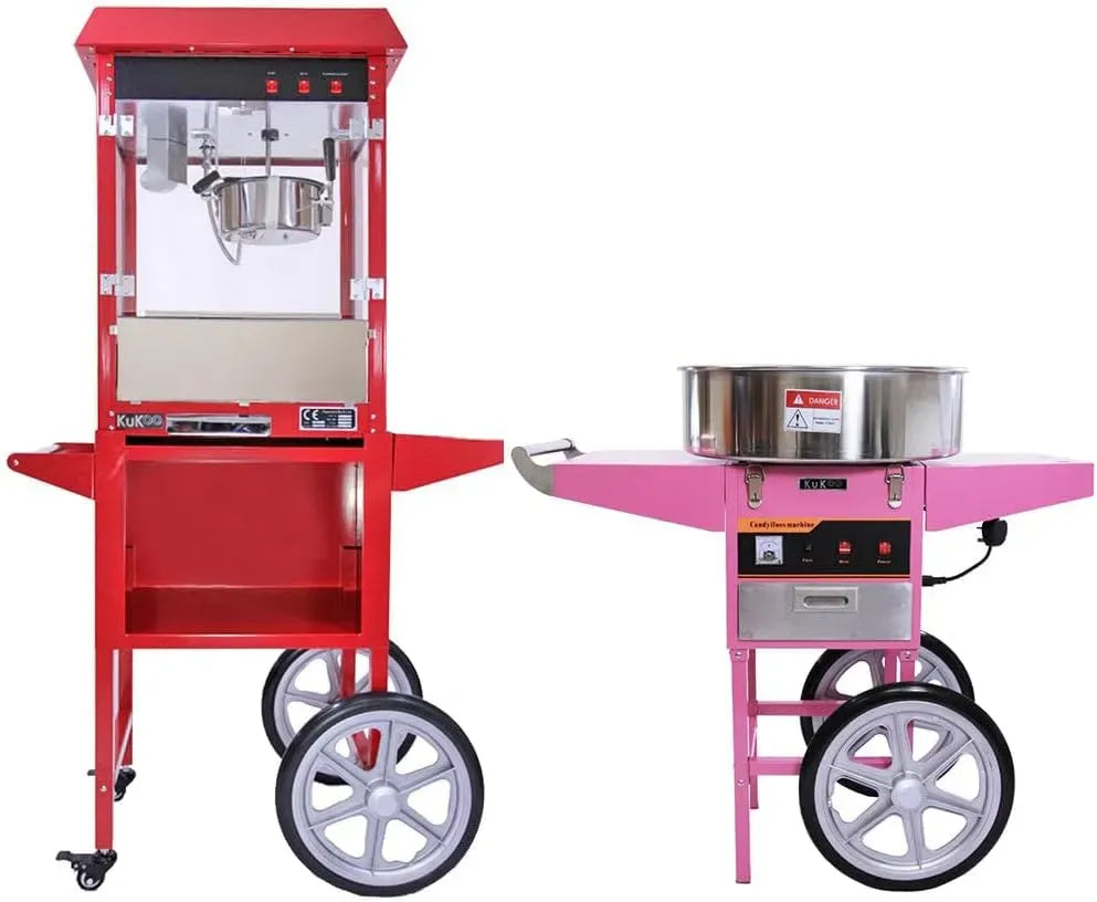 Macchina per Pop, Contenitore, carrello, 50cm, 50 cm, acciaio inox, per Pop Corn e Zucchero filato con carrello