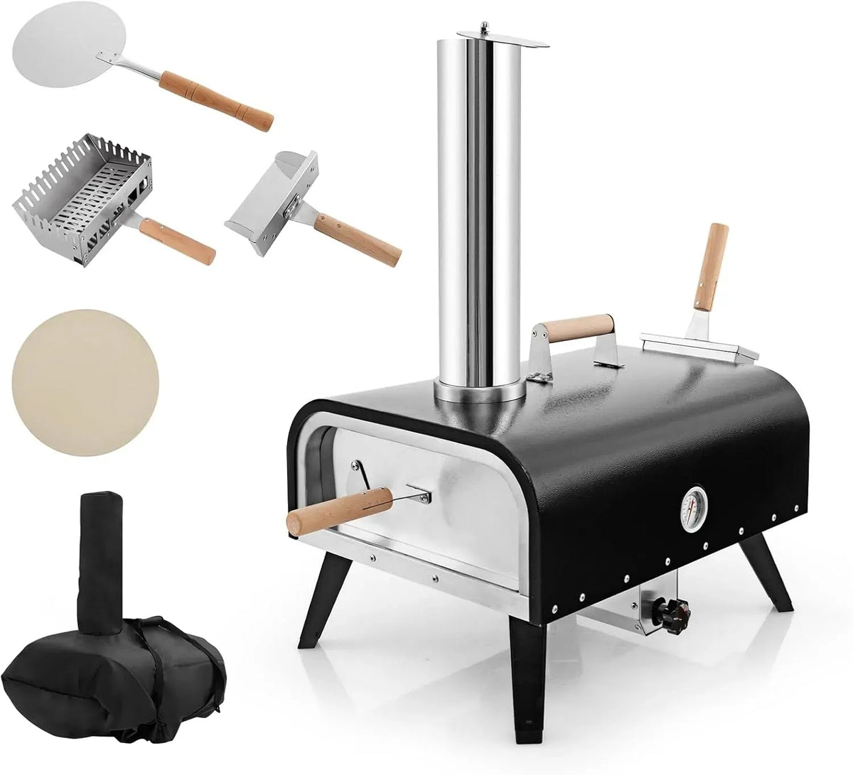 Forno elettrico per pizza, esterno, pietra refrattaria, acciaio inox